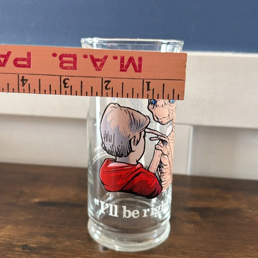 Vintage E.T. Pizza Hut Glass Limited‎ Edition 1982 I'll Be Right Here